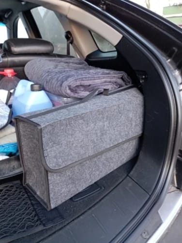 Customer photo review of Delicate Leather Soft Felt Car Bag Organizer Folding Car Storage Box Non Slip Fireproof Car Trunk Organizer, Custom For Your Cars, Car Accessories CC12990