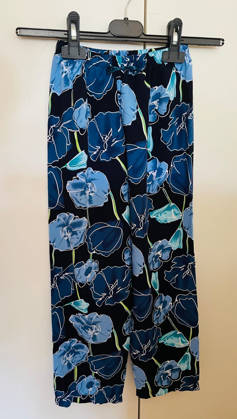 Customer photo review of Flower Drawings on Black Viscose Challis Fabric