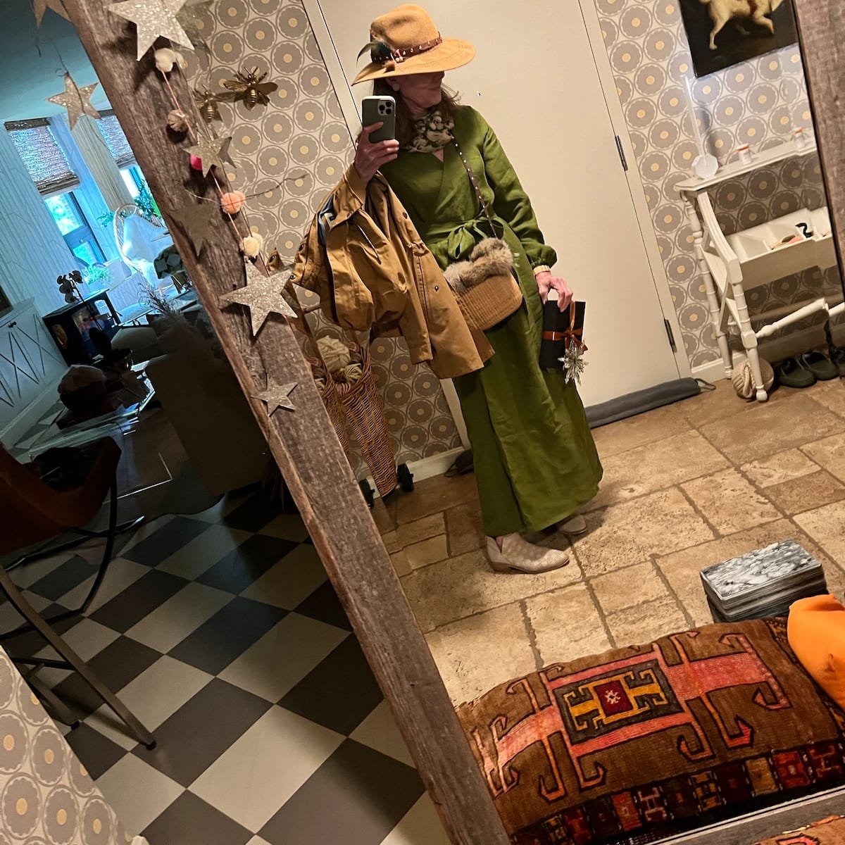 Customer photo review of Maxi Linen Wrap Dress
