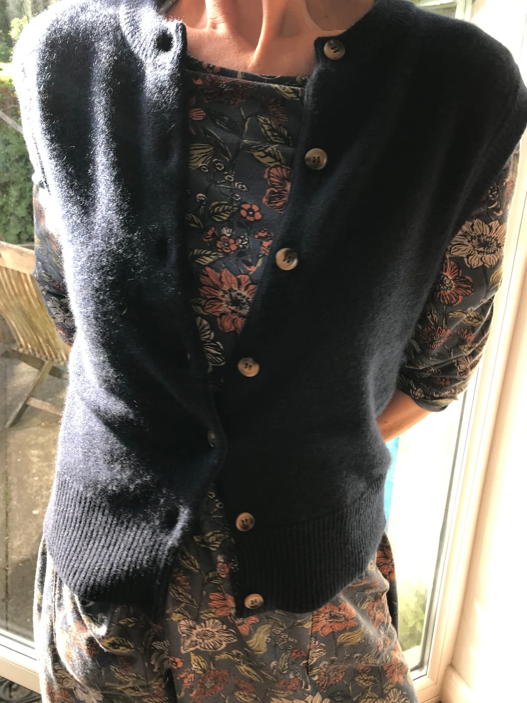 Customer photo review of Brand New Navy Luxury Cashmere Crew Neck Waistcoat Small UK 8-10