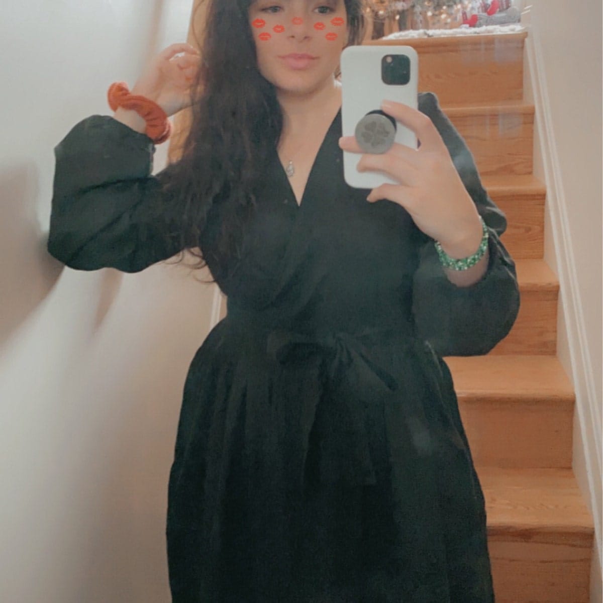 Customer photo review of Maxi Linen Wrap Dress