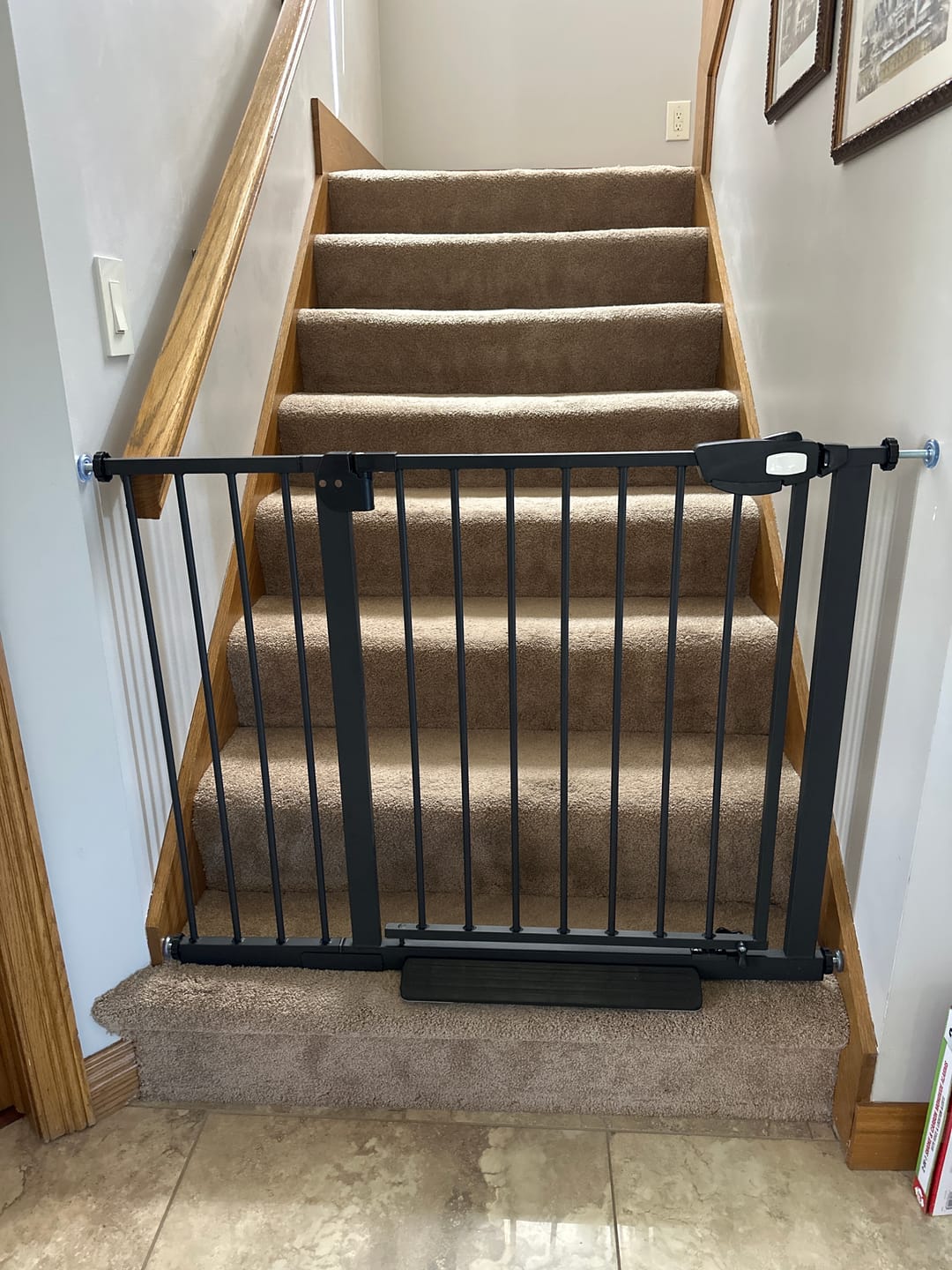 Customer photo review of FairyBaby 30"/ 36.6" Tall Safety Gate, with Dual-Direction Swing and One-Way Setting Control