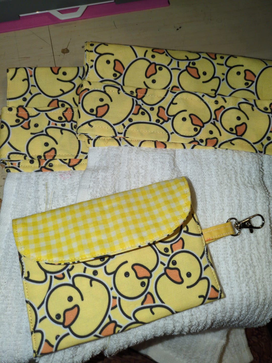 Customer photo review of Packed Rubber Duck Fabric - Yellow