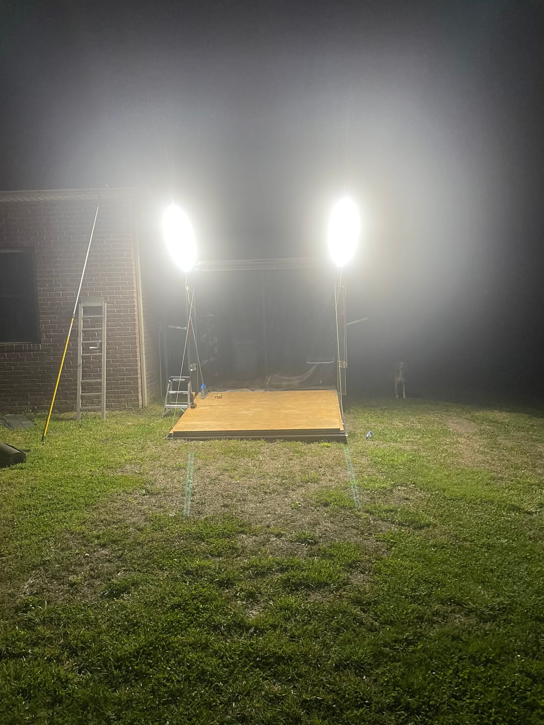 Customer photo review of Racing Trailer Pit Light – Dual 5 Foot Pole 20,000 Lumens
