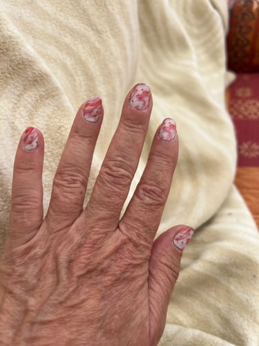 Kundenbewertung mit Foto zu Pink Polkadot Marble
