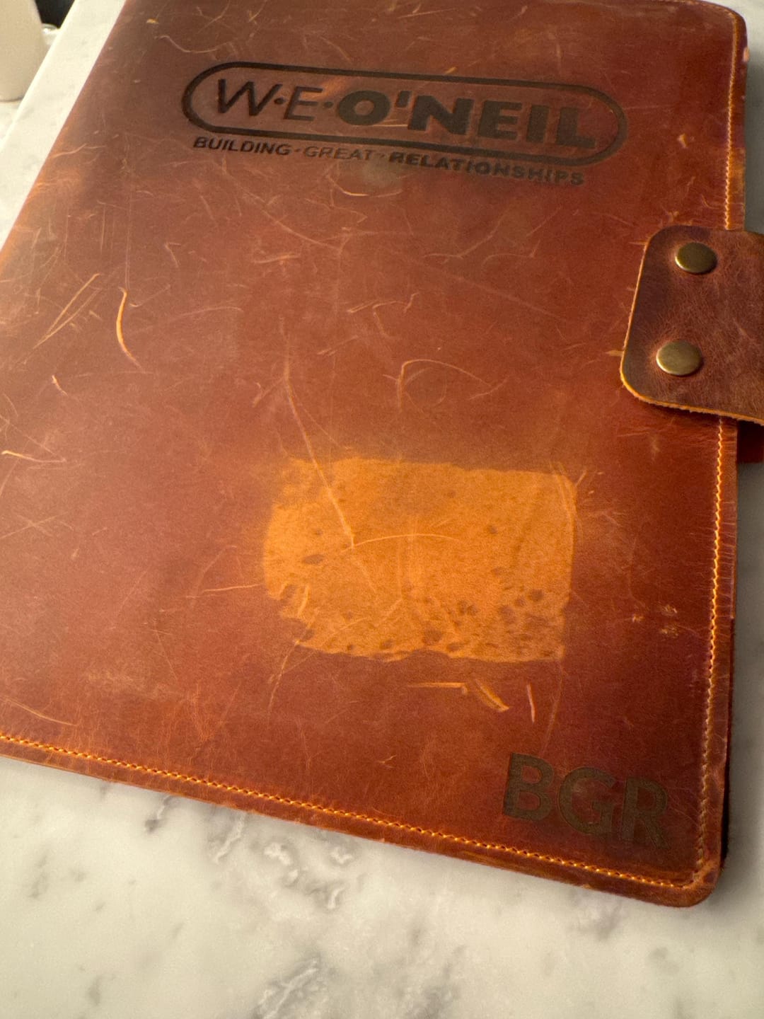 Customer photo review of Customized Leather Portfolio with Notepad & Planner