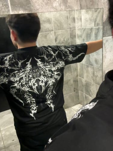 Customer photo review of Abyssal Bloom Oversized T-shirt [VOID BLACK]