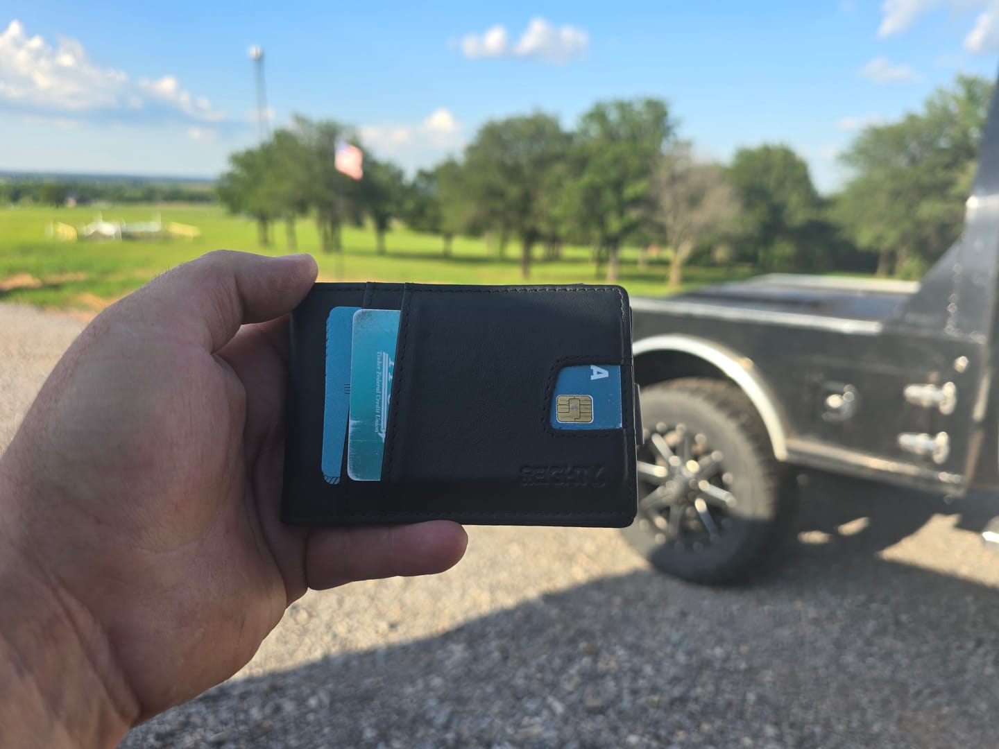 Customer photo review of 80Eighty® Matte Black Leather Wallet