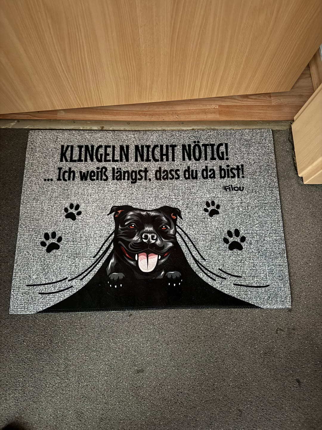 Customer photo review of Klingeln nicht nötig - Individuelle Fußmatte