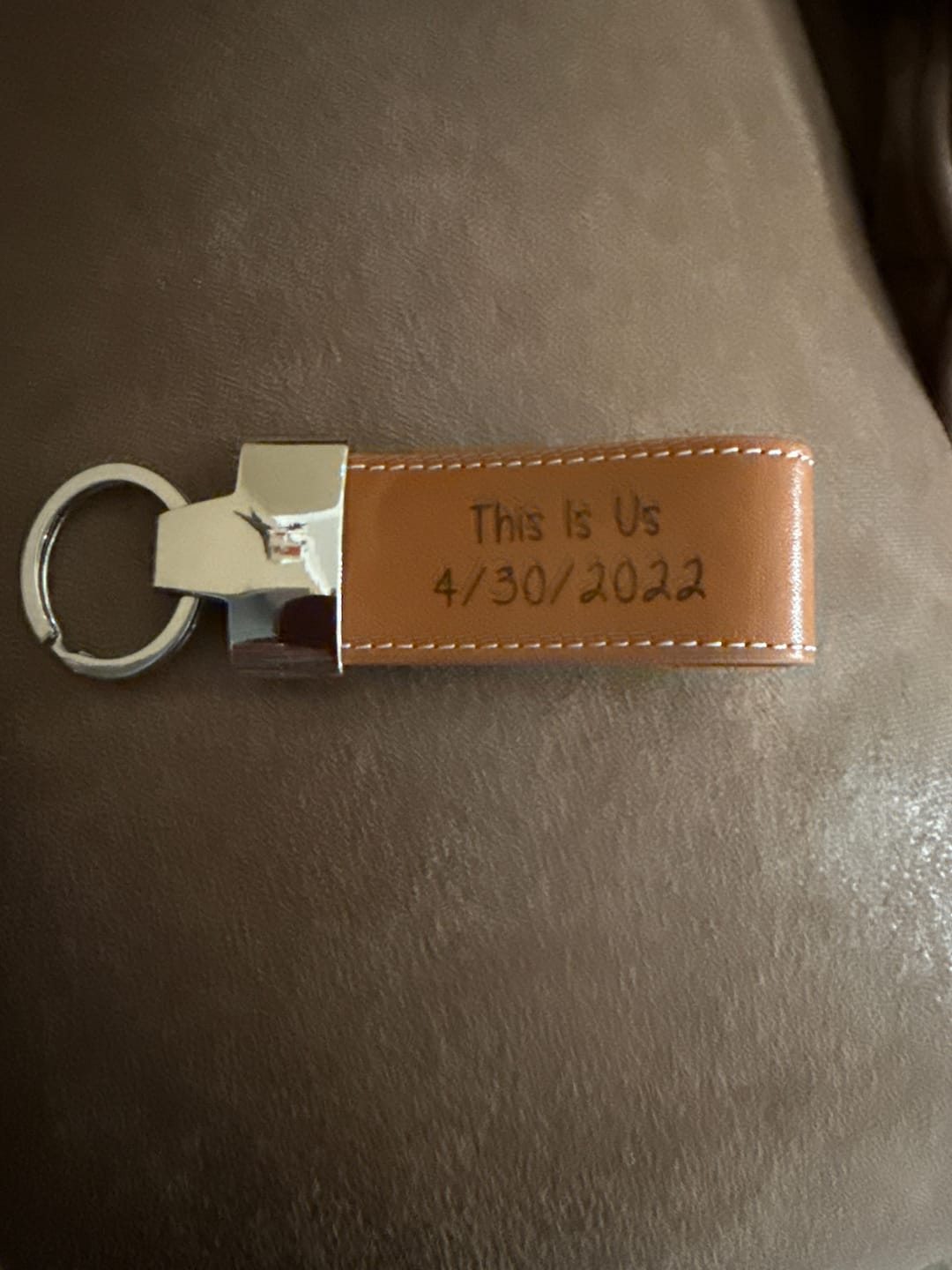 Customer photo review of Personalized Large Leather Keychain Loops