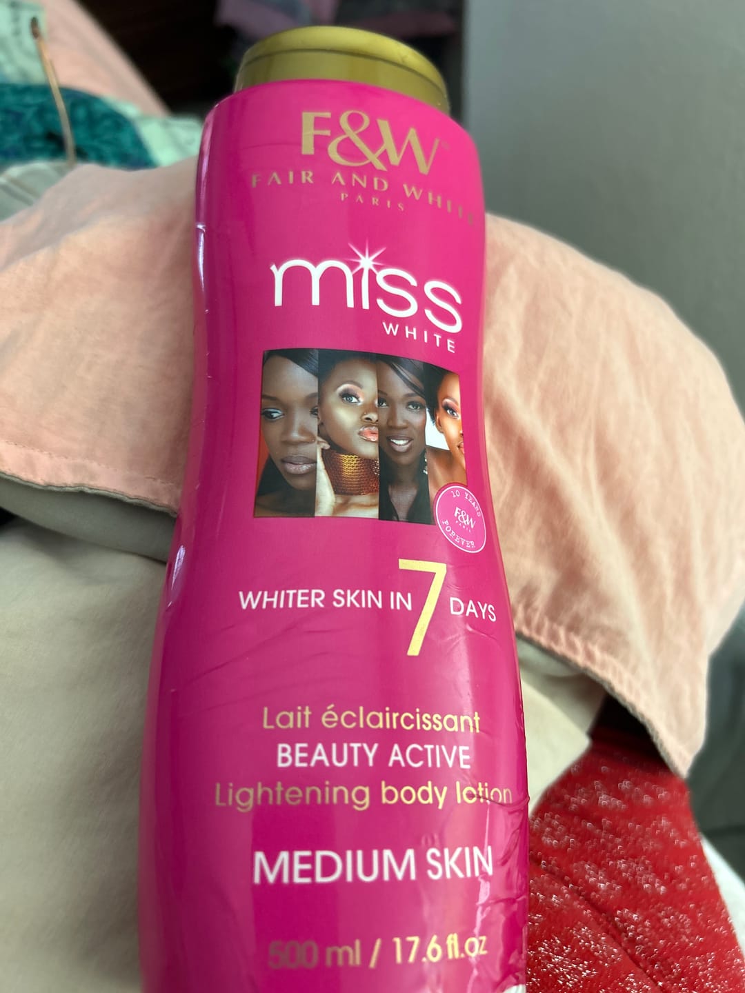 Customer photo review of Fair and White Miss White Body Lightening Lotion 7 days 500ml
