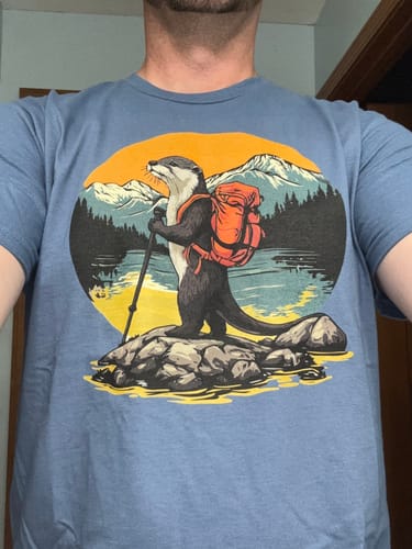 Customer photo review of Otter Backpacker On The River T-Shirt