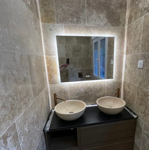Customer photo review of Mitigeur de salle de bain or rose brossé