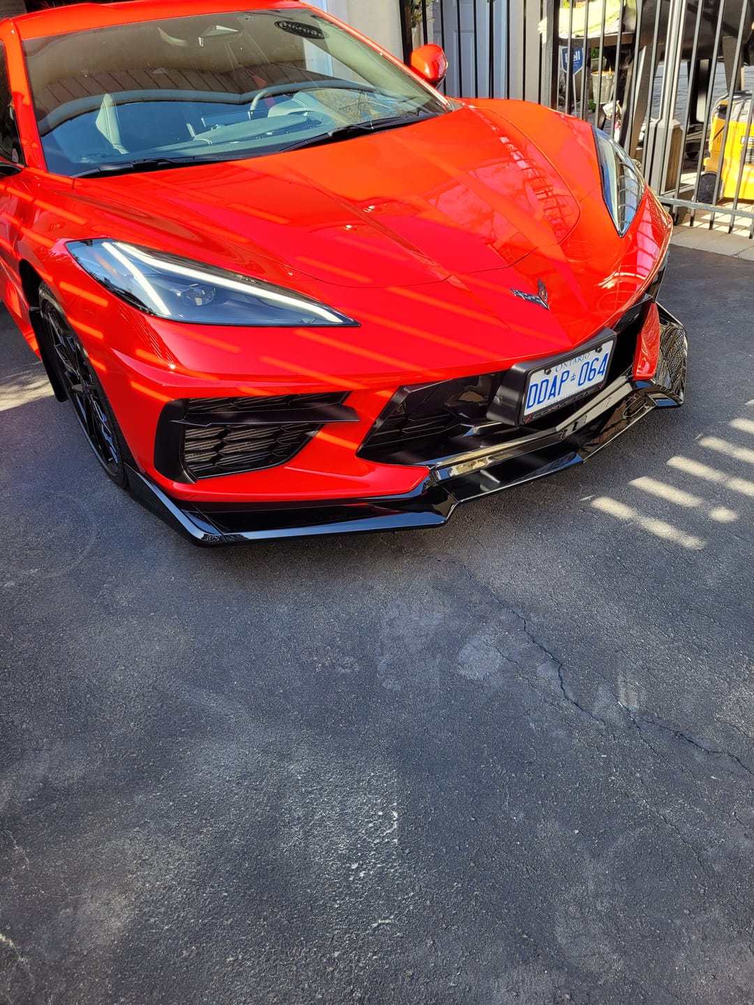 Customer photo review of Corvette C8 Extended Front Splitter (5-Piece version)