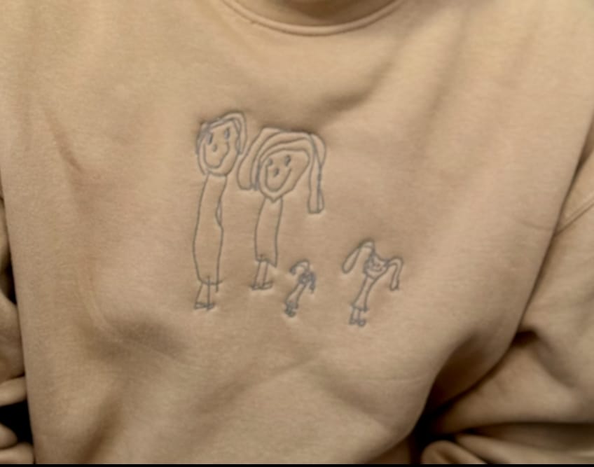 Customer photo review of CUSTOM KID'S DRAWING | CREWNECK