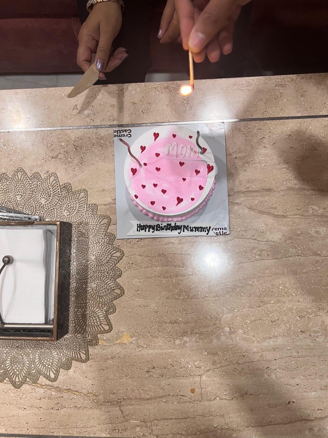 Customer photo review of Mother's Day Special Mom Secret Message Cake