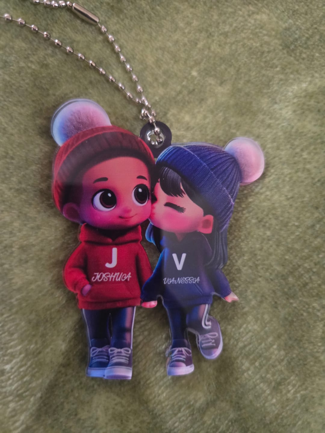 Customer photo review of Cute Cartoon Couple Walking Personalized Ornament