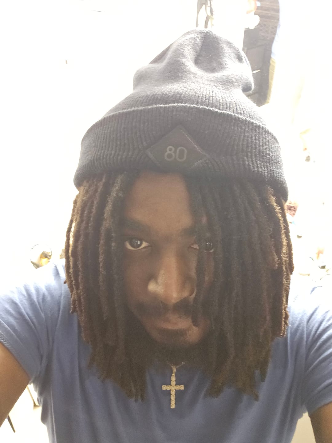 Customer photo review of 80eighty® All Black Patch Beanie
