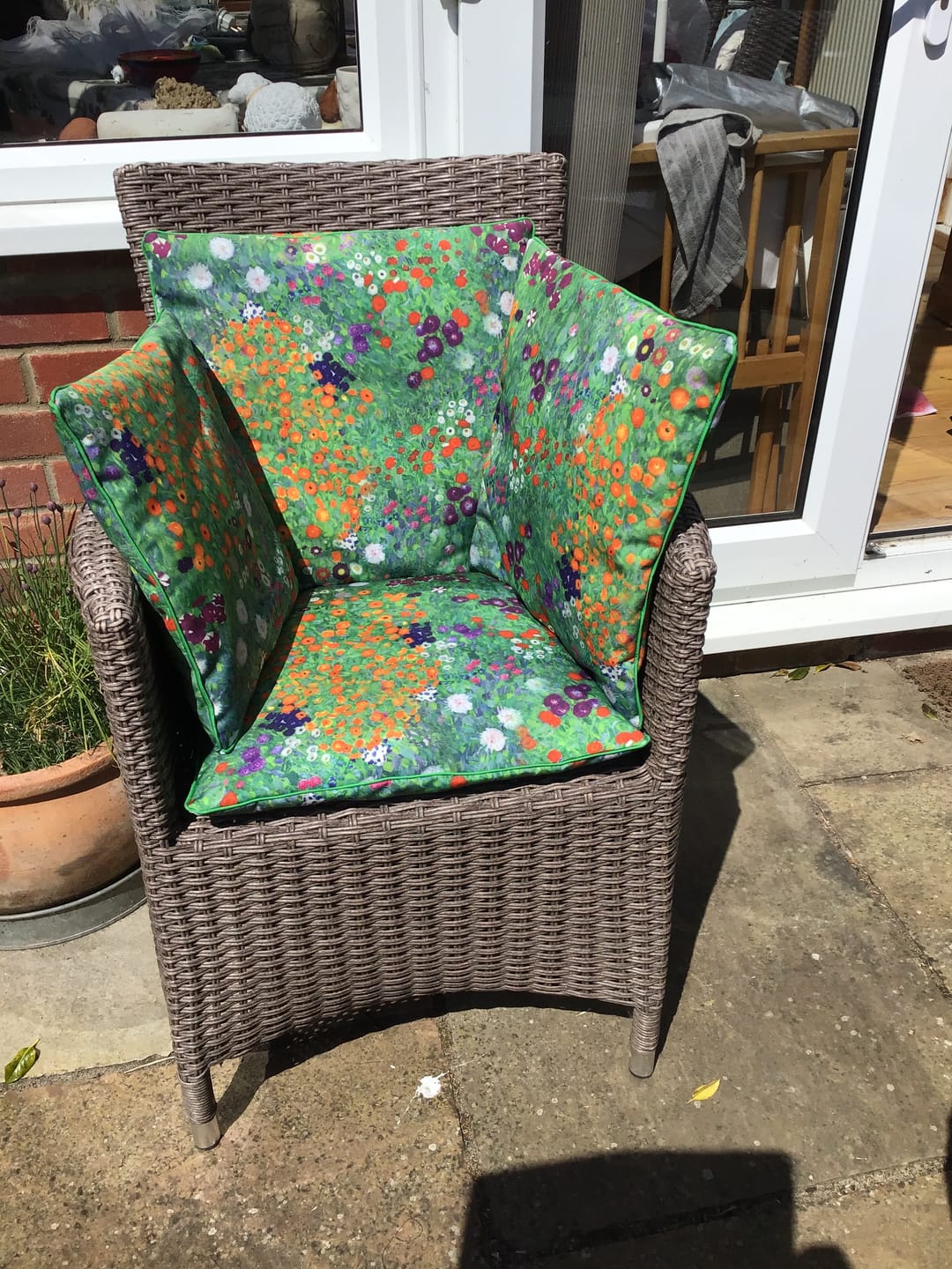 Customer photo review of Klimt Flower Garden Water Resistant Fabric