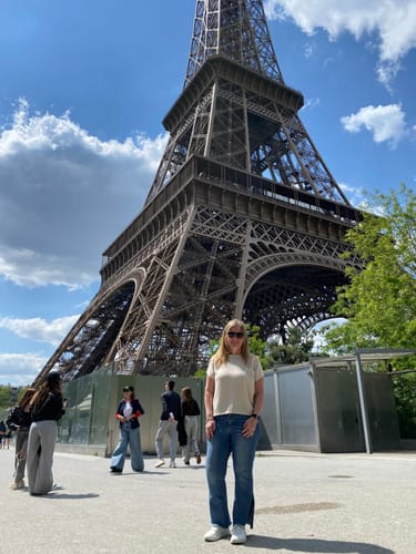 Customer photo review of Knit Dolman Sleeve Pocket Tee