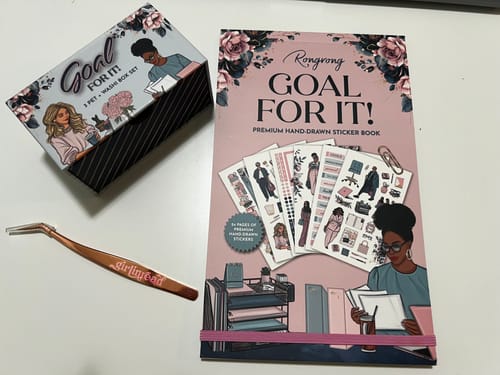 Customer photo review of Goal For It Sticker Book