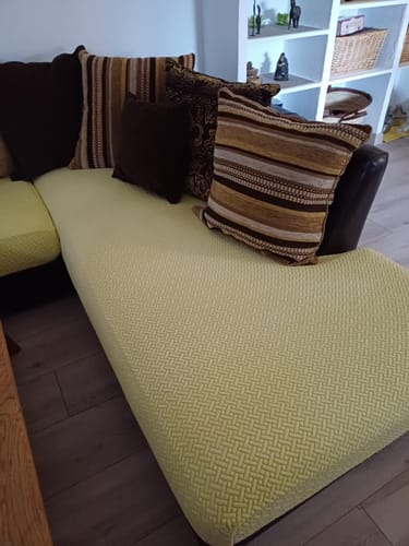 Customer photo review of EasyDrap™ Jaune - Housse polaire pour coussins de canapé - Motif Laine