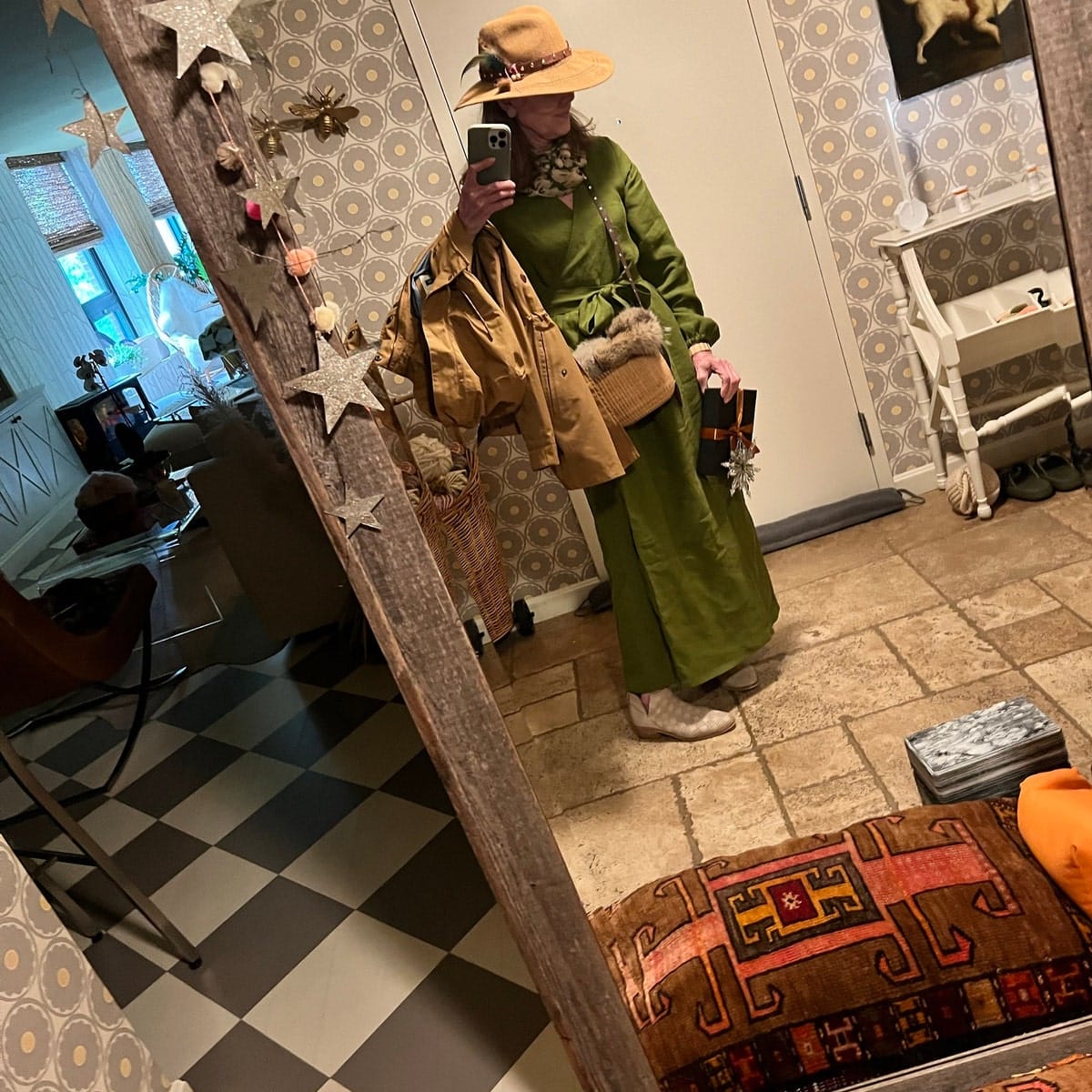 Customer photo review of Maxi Linen Wrap Dress