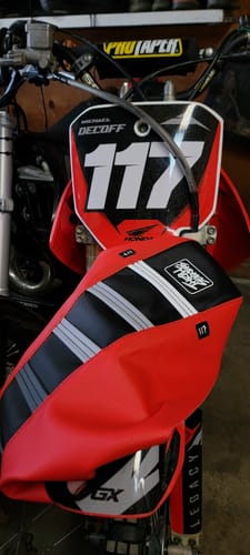 Customer photo review of Custom Seat Cover: 2004 Honda CR85R