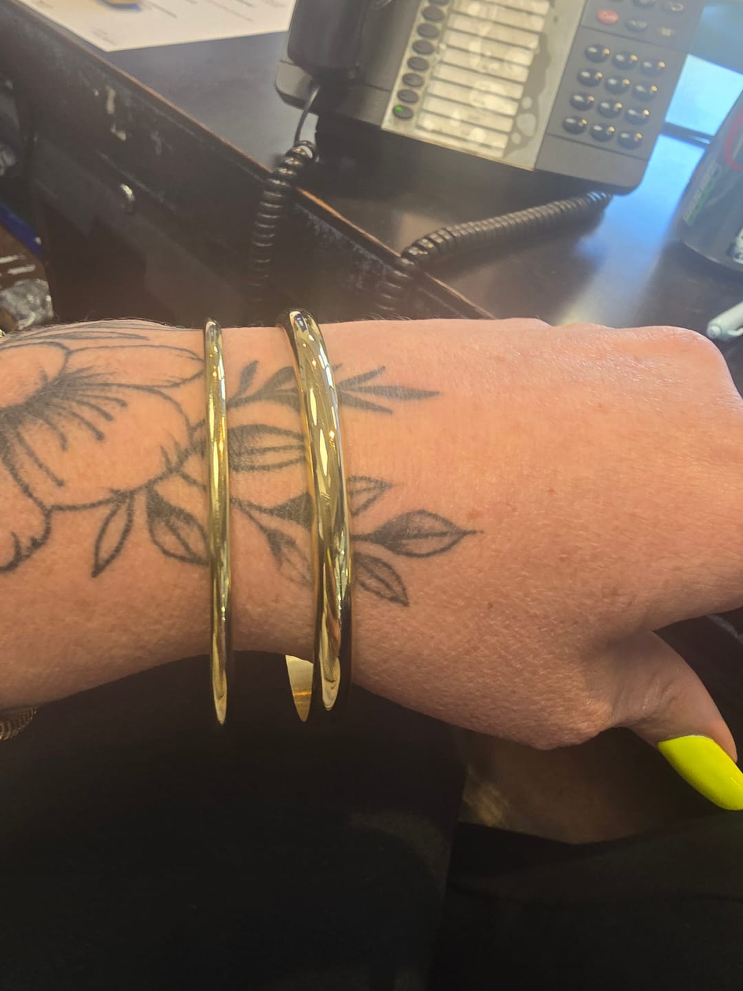 Customer photo review of Classic Chunky Gold Bangle