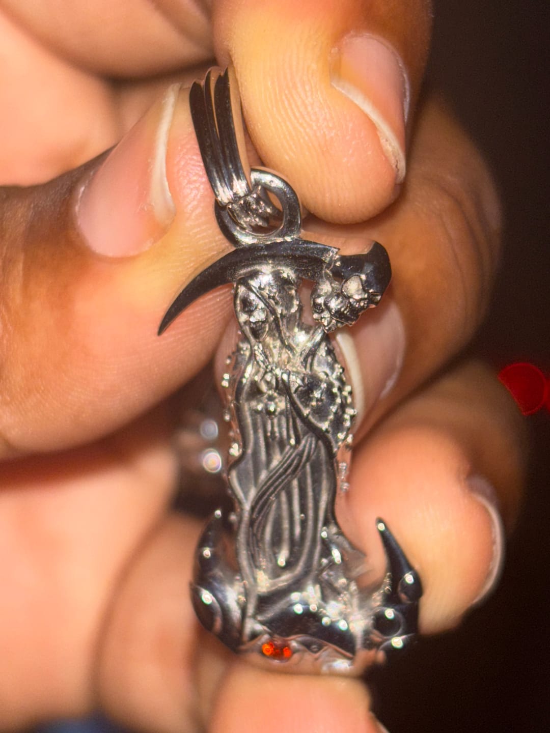 Customer photo review of UPGRADED SANTA MUERTE PENDANT