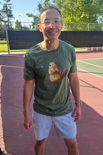 Customer photo review of Tennis Beaver T-Shirt