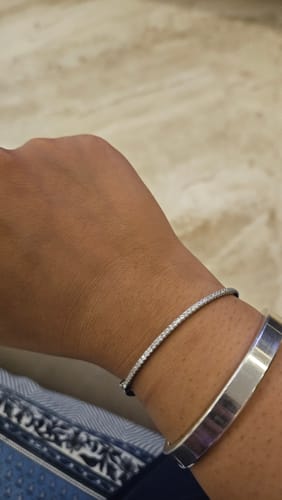 Customer photo review of SINGLE LINE BANGLE - Fine Silver
