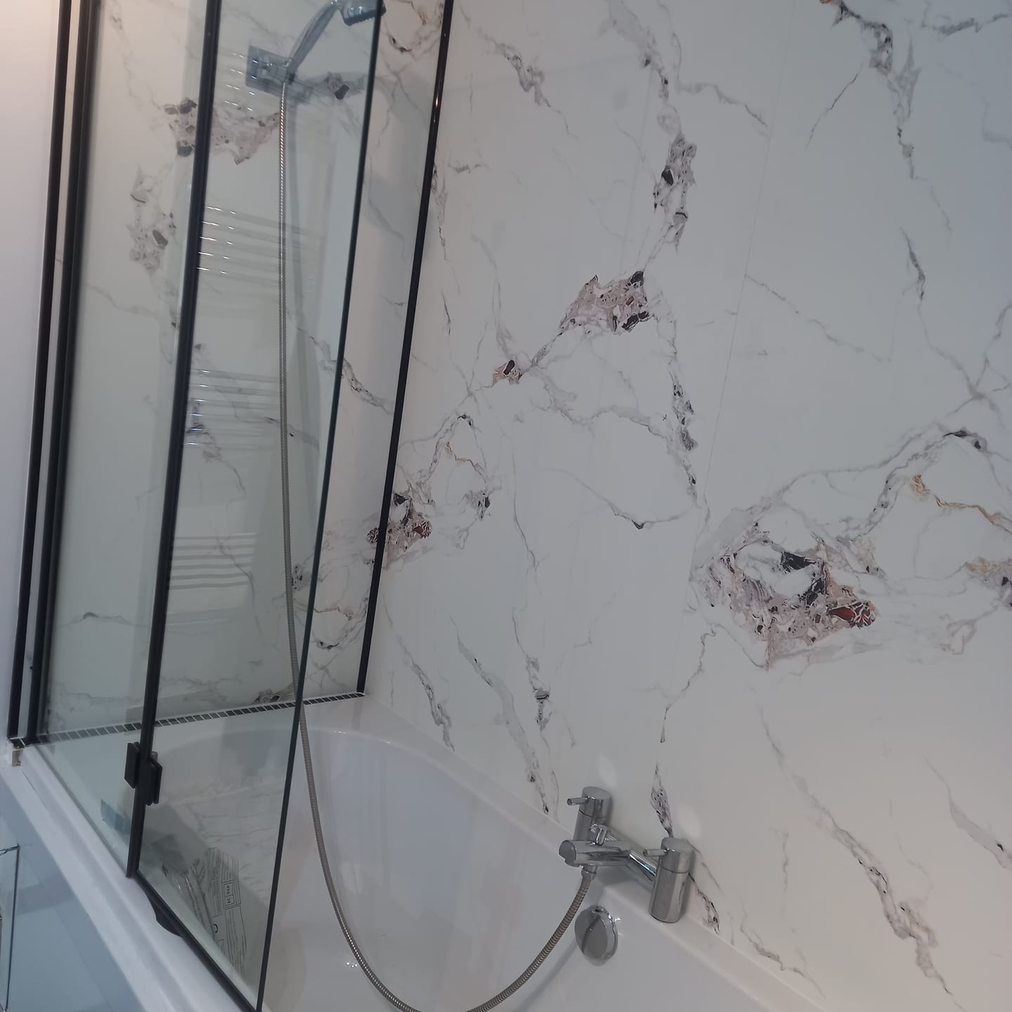 Customer photo review of 10mm Oro Gold Marble Ultra Matt Shower Panel 1M x 2.4M