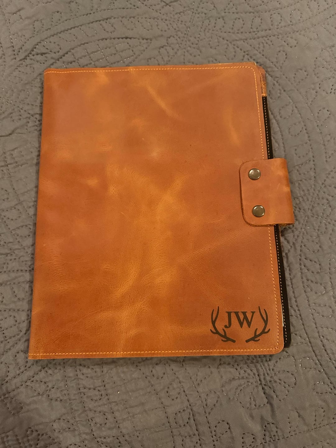 Customer photo review of Customized Leather Portfolio with Notepad & Planner