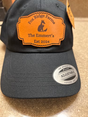 Customer photo review of Premium Custom Leather Patch Hats (Wholesale)