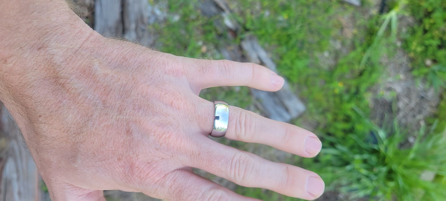 Customer photo review of Cobalt Ring 8mm Domed