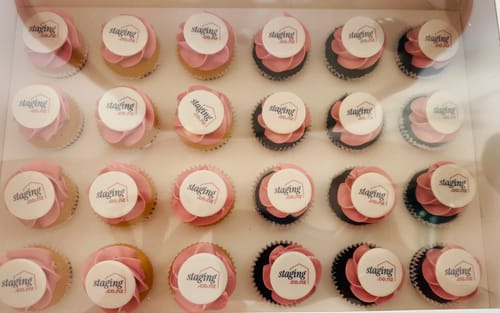 Customer photo review of Mini Branded Custom Cupcakes
