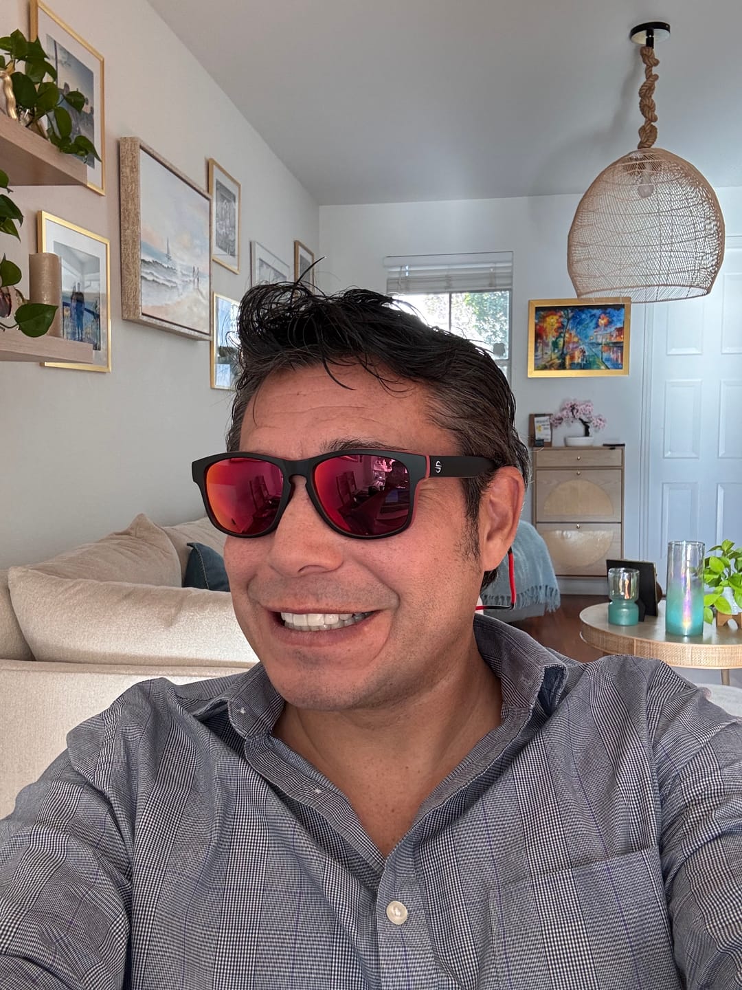Customer photo review of Floating Polarized Sunglasses Mirror Coating UV400 | Red