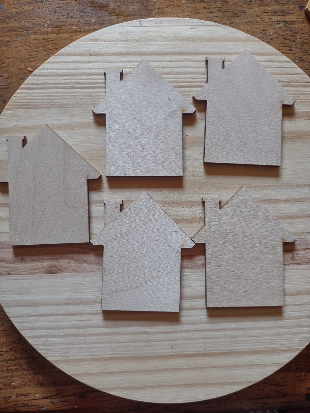 Customer photo review of Unfinished Wood House Shape - Craft - up to 46" DIY