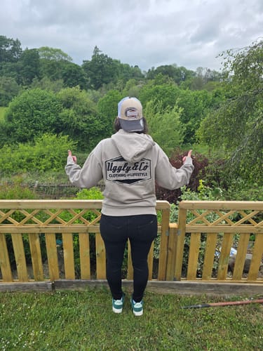 Customer photo review of Beige Surf Diamond Hoodie