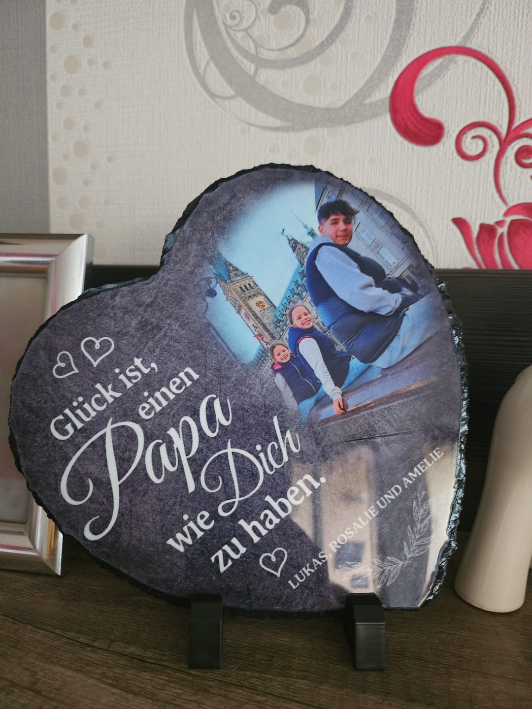 Customer photo review of Glück ist - Personalisiertes Schieferherz für Papa zum Vatertag