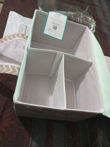 Customer photo review of Qoolish Diaper storage caddy Organizers with Lid! (Available in 4 colors)