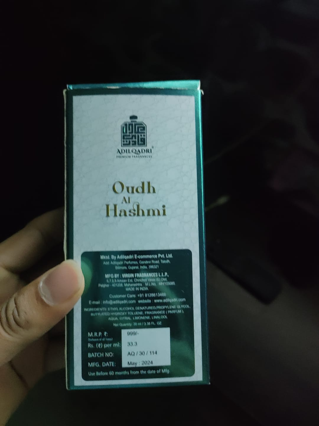 Customer photo review of Oudh Al Hashmi Perfume Spray