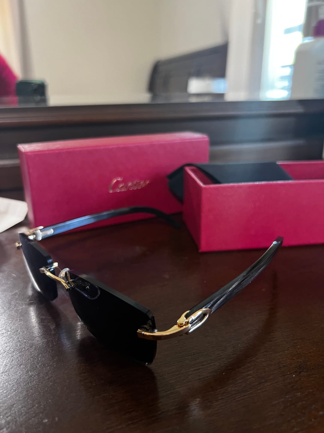 Customer photo review of Rimless buffs Sunglasses Detroit style