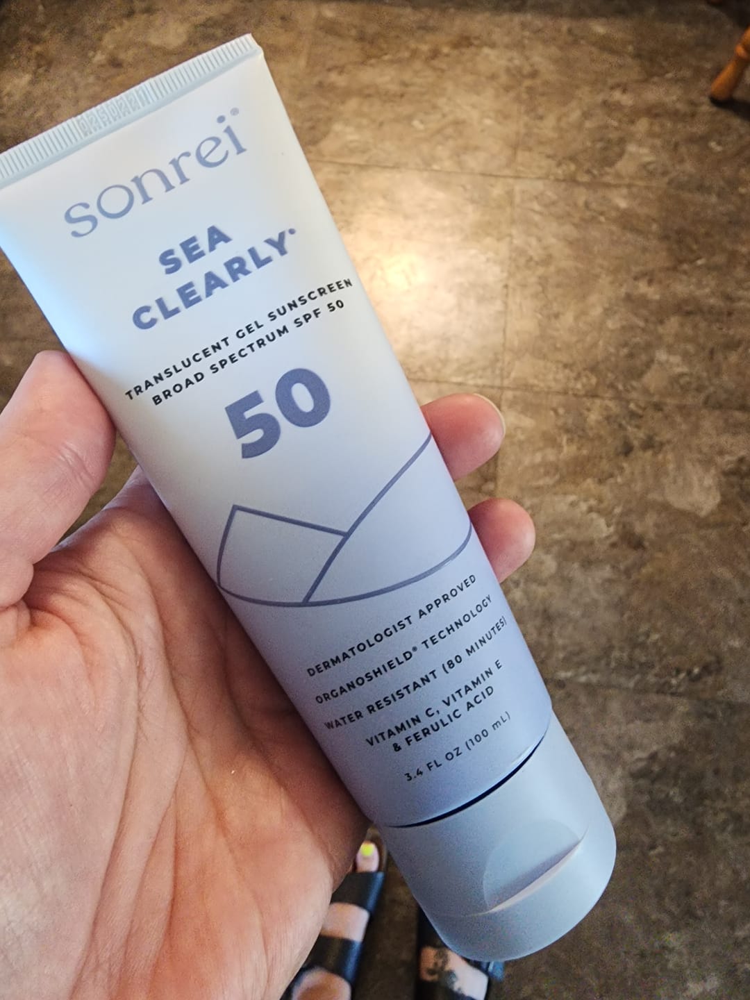 Customer photo review of Sea Clearly SPF 50 Clear Gel Sunscreen