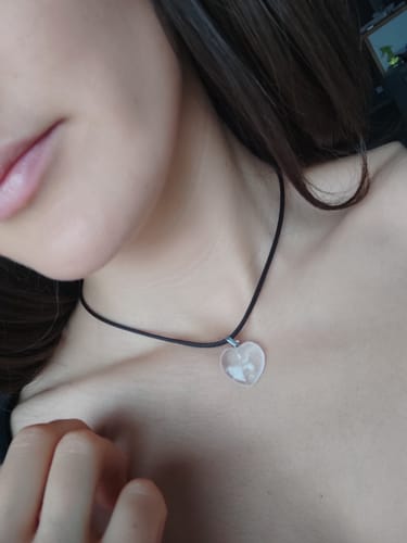 Customer photo review of Pendentif Coeur Cristal de Roche "Amplification"