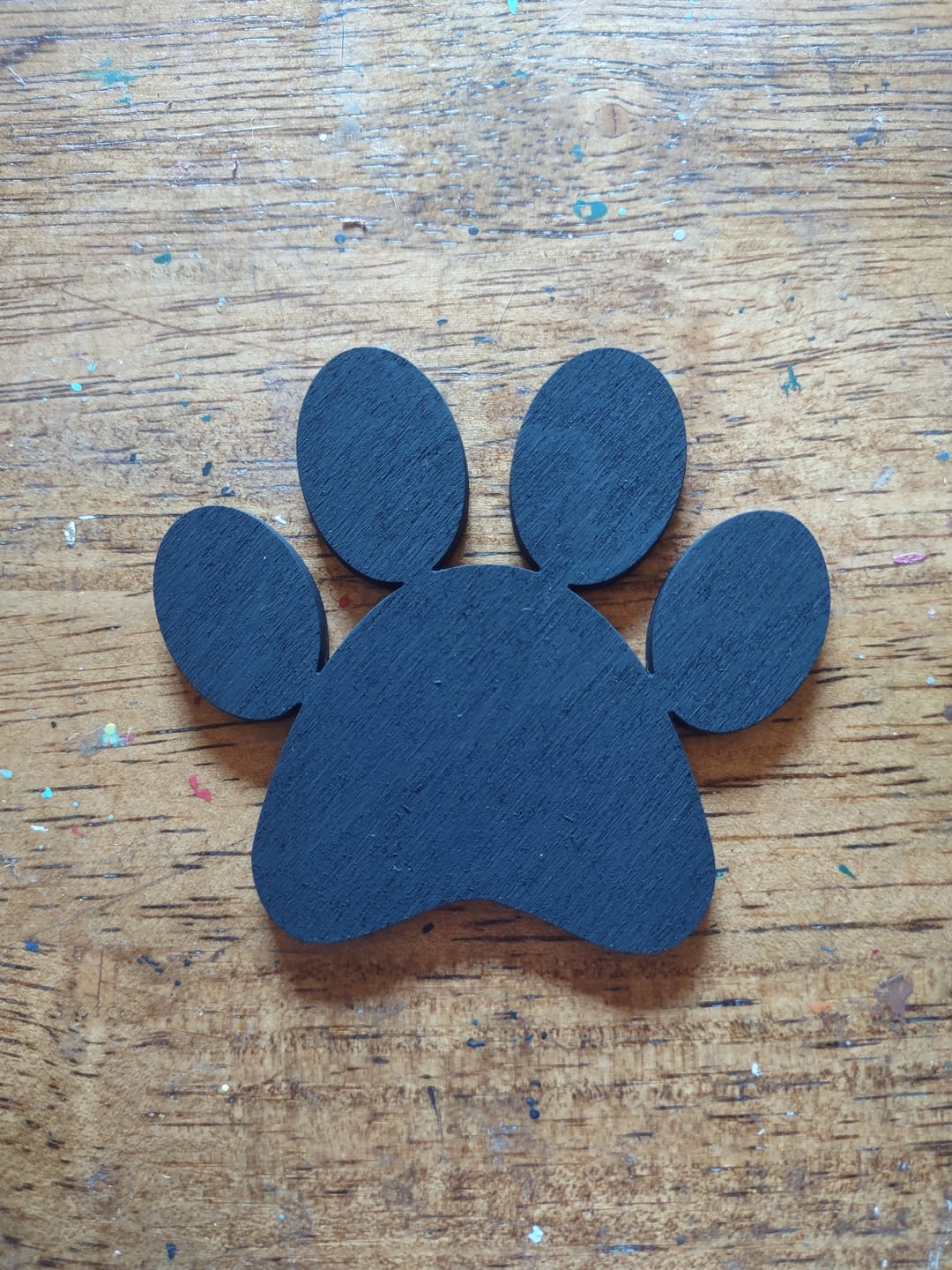 Customer photo review of Unfinished Wood Paw Print Shape - Pet Craft - up to 46"