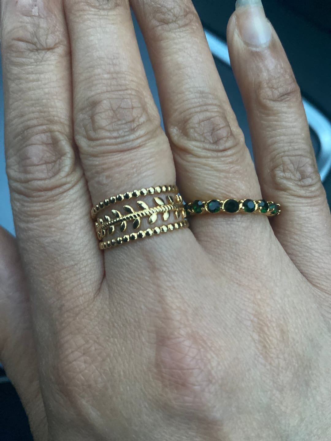 Customer photo review of Marissa Layered Gold Leaf Ring