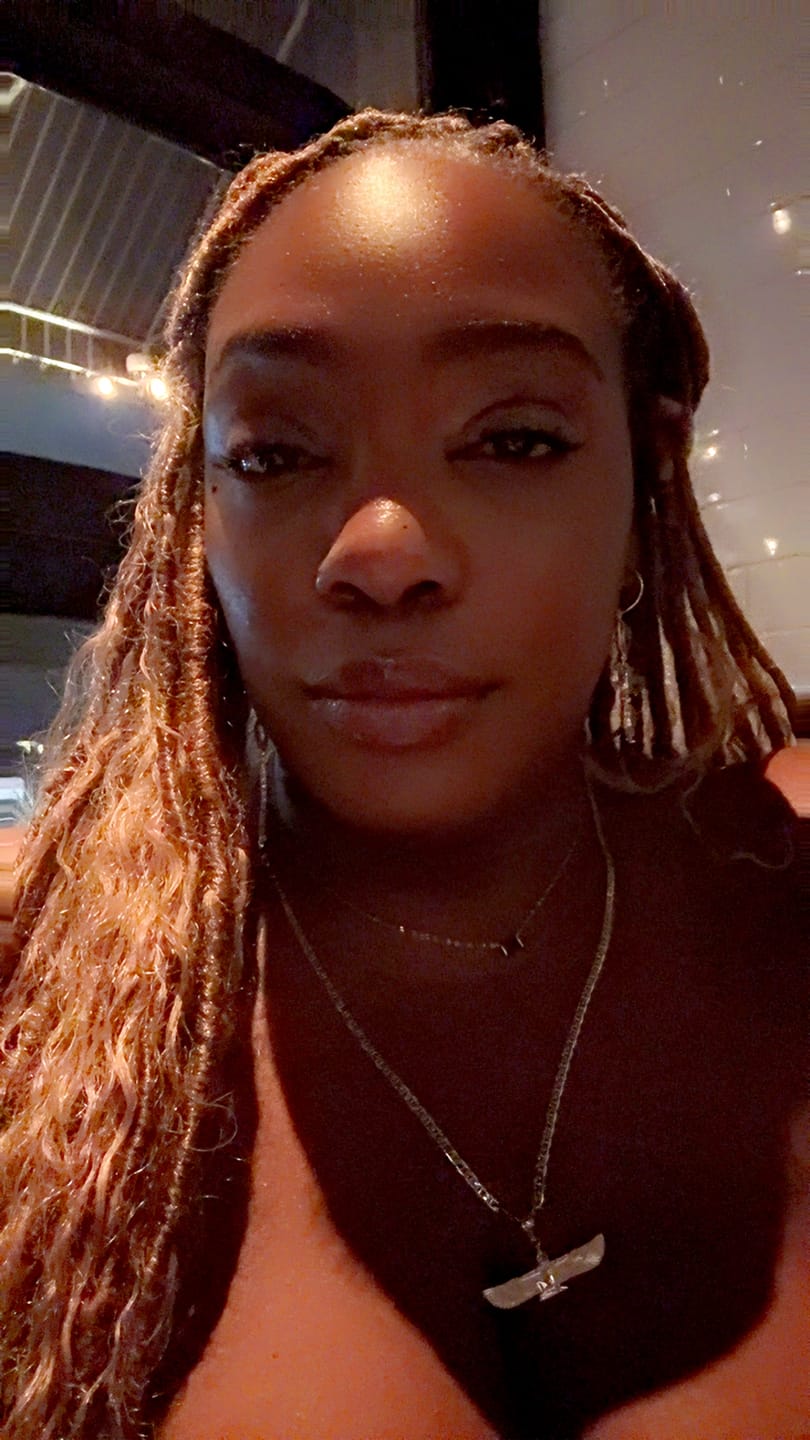 Customer photo review of #27 Honey Blonde Pre-looped Crochet Boho Locs with Human Hair Curls