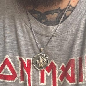 Customer photo review of Lion Head Necklace